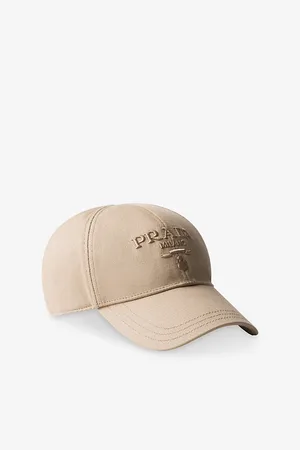 Prada Mens Drill Logo-Embroidered Cotton-Canvas Baseball Cap