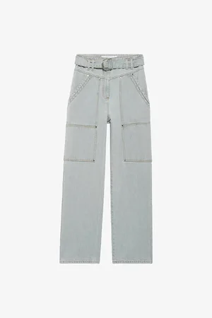 IRO Womens Helioz Belted-Waist Denim Jeans