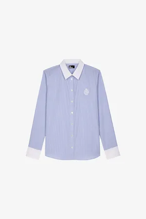 The Kooples Womens Striped Long-Sleeved Cotton Shirt