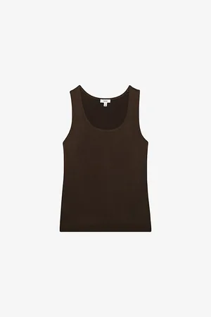 Reiss Womens Ruby Sleeveless Stretch-Silk Top