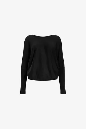 AllSaints Womens Julieana Twist-Wrap Wool Jumper