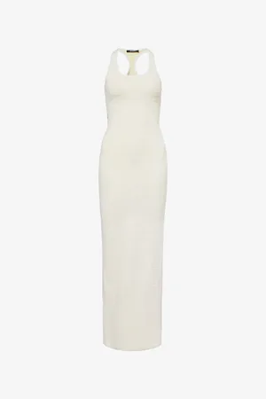 Jacquemus Womens Scala Racerback Stretch-Woven Maxi Dress