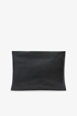 AllSaints Womens Bettina Grained-Leather Clutch Bag