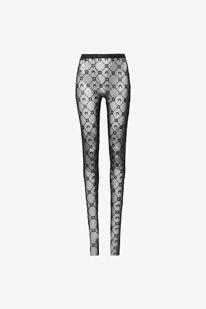 Marine Serre Womens Velvet-Moon-Print Sheer Stretch-Woven Tights