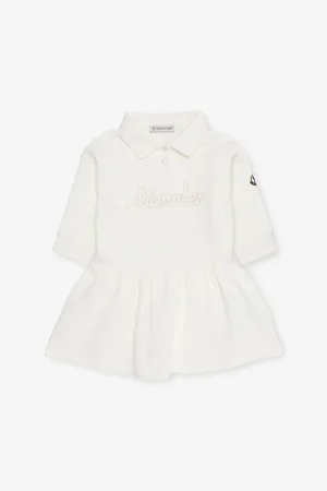 Moncler Brand-Embroidery Short-Sleeves Stretch-Cotton Dress 9 Months-3 Years