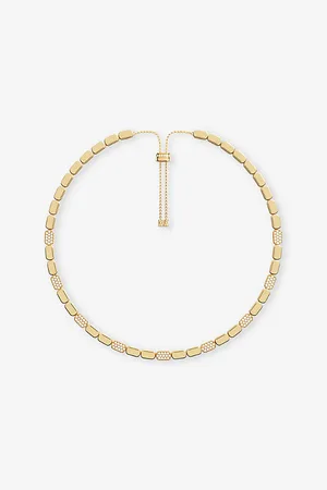 APM Monaco Womens Dainty 18ct -Plated Alloy and Cubic Zirconia Necklace