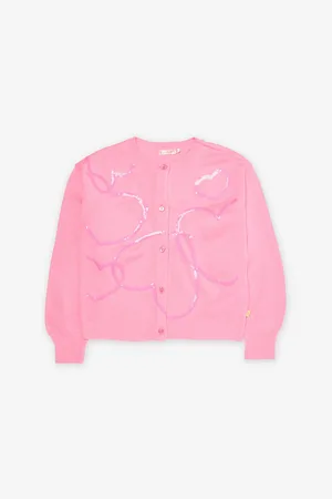 Billieblush Round-Neck Heart-Sequin Knit Cardigan 2-12 Years