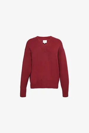 Reformation Womens Jadey V-Neck Cashmere Jumper