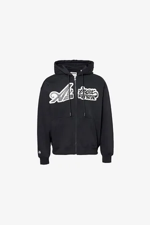 Avirex Mens Script Brand-Motif Cotton-Blend Hoody