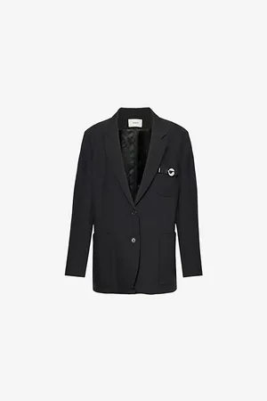 COPERNI Womens Buckle Patch-Pockets Relaxed-Fit Woven Blazer