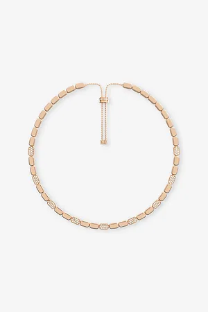 APM Monaco Womens Dainty 18ct Rose Gold-Plated Alloy and Cubic Zirconia Necklace