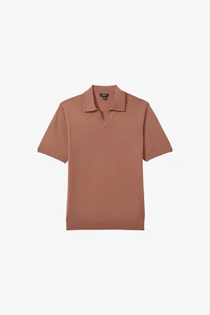 Reiss Mens Duchie Open-Collar Wool Polo Shirt