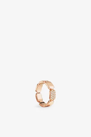 APM Monaco Womens Dainty 18ct Rose Gold-Plated Alloy and Cubic Zirconia Ring