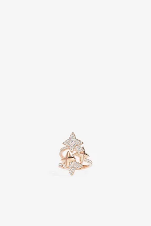 APM Monaco Womens Intertwined Meteorites 18ct Rose Gold-Plated Metal Alloy and Cubic Zirconia Ring