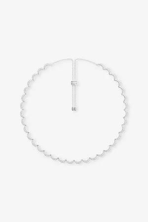 APM Monaco Womens Wavy Sterling- and Cubic Zirconia Necklace