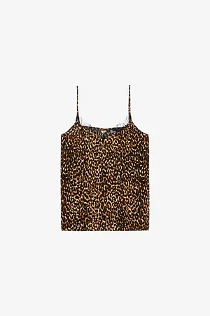 The Kooples Womens -Print Sleeveless Silk Top