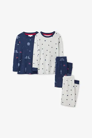 The Little White Company London and Star-Print Cotton Pyjamas Set Of Two 1-6 Years