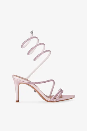 Carvela Womens Spiral 80 Crystal-Strap Woven Heels