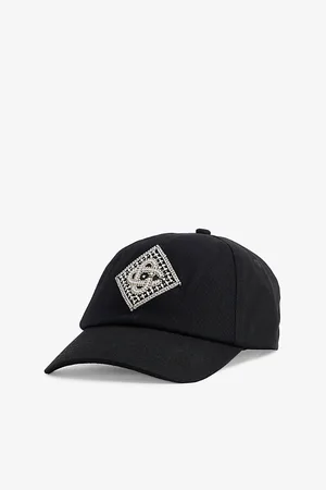 Casablanca Mens Pearl Diamond Monogram Cotton-Twill Cap