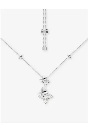 APM Monaco Womens Double Météorites Sterling- and Cubic Zirconia Necklace