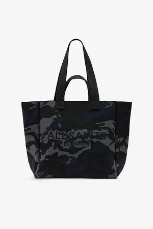 AllSaints Womens Izzy Camo Knitted Tote Bag