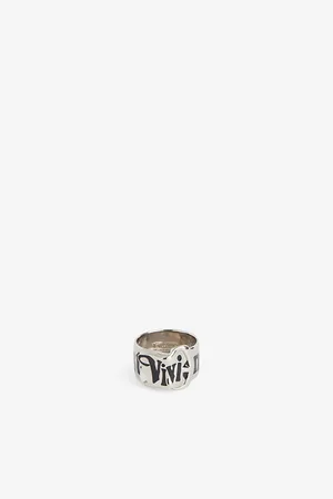 Vivienne Westwood Womens Belt Brand-Text 925 Sterling Silver Ring