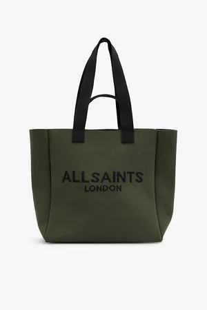 AllSaints Womens Izzy Large Logo-Print Recycled-Polyester Tote