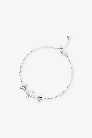 APM Monaco Womens Triple Météorites Sterling- and Cubic Zirconia Bracelet