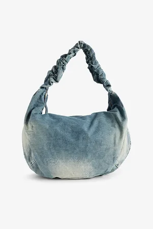 OUATE Office Ruched-Strap Denim Shoulder Bag