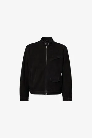 Represent Mens Overdrive Suede Relaxed-Fit Leather Jacket