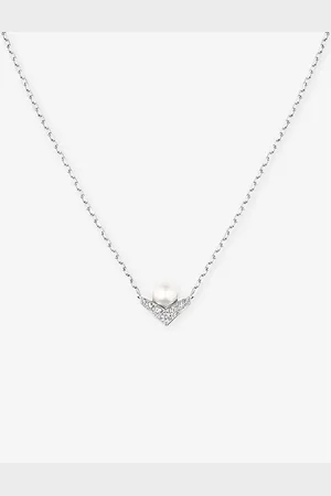 CHAUMET Womens Joséphine Aigrette 18ct White-Gold, 0.58ct Brilliant-Cut Diamond and Akoya-Pearl Pendant Necklace