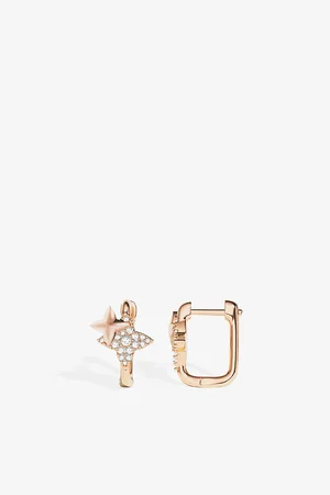 APM Monaco Womens Météorites 18ct Yellow Gold-Plated Alloy and Cubic Zirconia Hoop Earrings