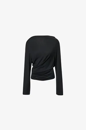 Jacquemus Womens Le Haut Croisiere Draped Woven-Blend Top