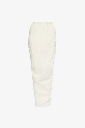 Rick Owens Womens Slip-Pocket Back-Slit Cotton Maxi Skirt