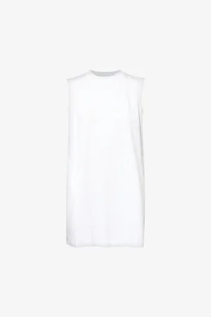 SACAI Womens Pleated Sleeveless Cotton-Jersey Mini Dress
