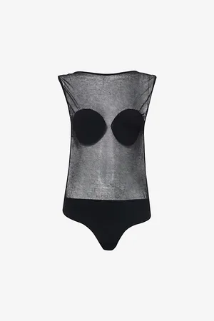 Jacquemus Womens Platano Sheer-Panel Knitted Body