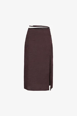 Jacquemus Womens The Notte Satin Midi Skirt