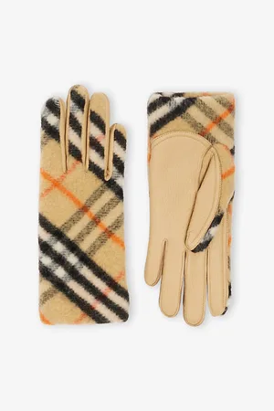 Burberry Womens Signature Check Wool Gloves