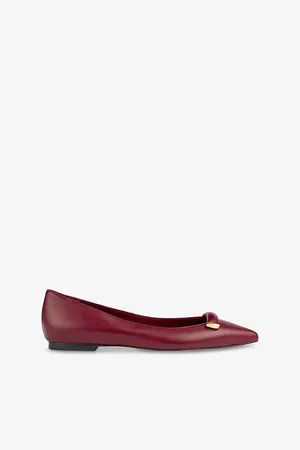 LK Bennett Womens Blair Bar-Trim Leather Flats
