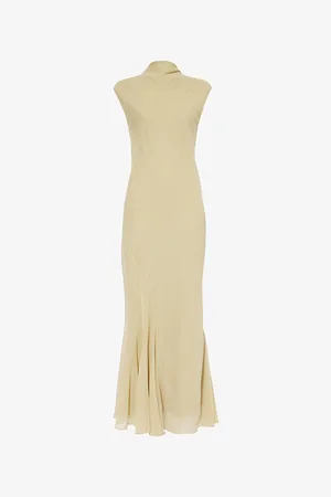 TOVE Womens Erin Sleeveless Flared-Hem Silk Maxi Dress