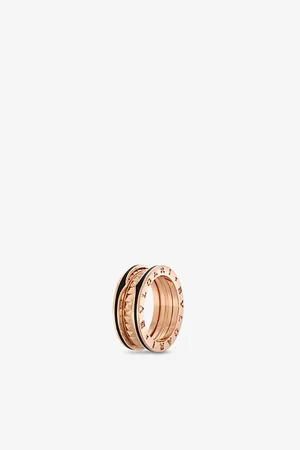 Bvlgari Womens B.Zero1 Rock 18ct Rose-Gold and Ceramic Ring