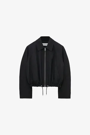 Loewe Womens Balloon Drawstring-Hem Wool-Blend Jacket