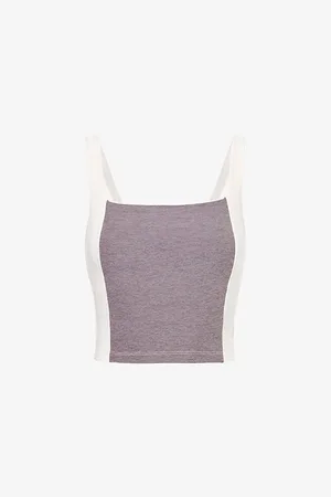 Beyond Yoga Womens Spacedye Vitality Colour-Block Cropped Stretch-Woven Tank Top