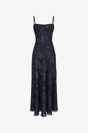 House Of Cb Womens Esme Floral-Pattern Chiffon Maxi Dress