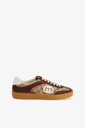 Gucci Mens Interlocking G Low-Top Suede Trainers