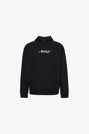 AWAKE NY Mens Classic Logo-Embroidered Cotton Hoody