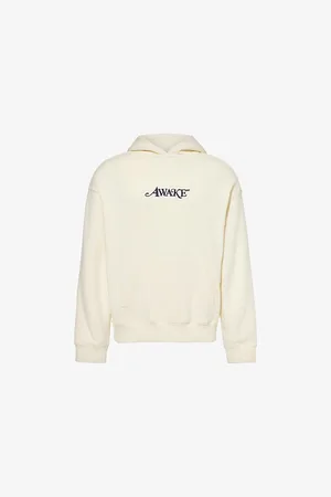 AWAKE NY Mens Classic Logo-Embroidered Cotton Hoody