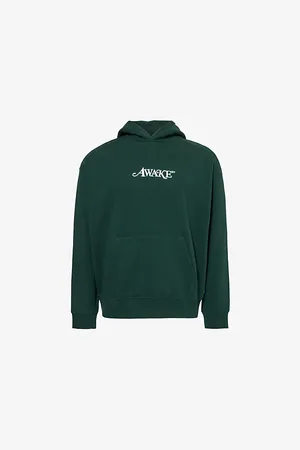 AWAKE NY Mens Classic Logo-Embroidered Cotton Hoody