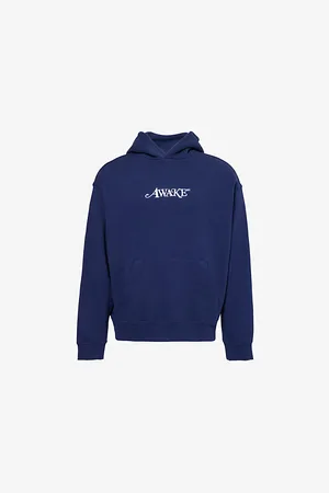 AWAKE NY Mens Classic Logo-Embroidered Cotton Hoody
