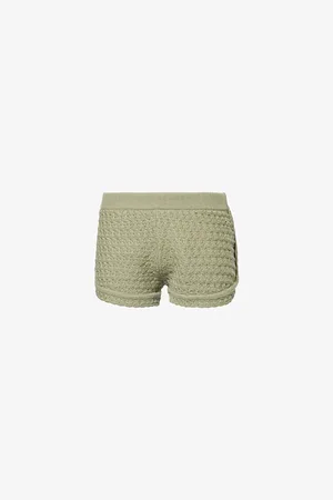 Barrie Womens Textured-Knit Cashmere Shorts